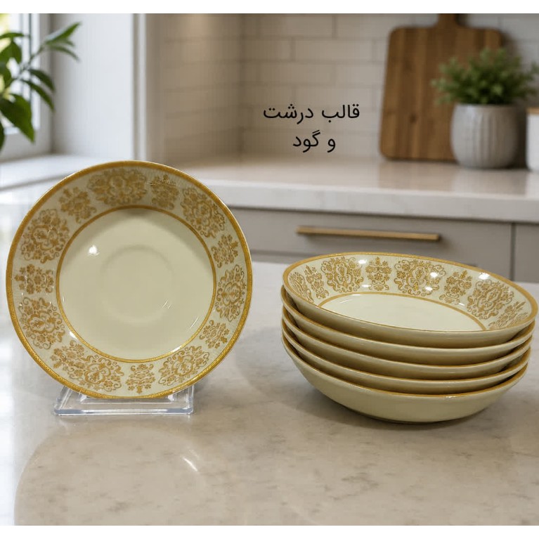 نعلبکی چینی کاپریس قالب درشت کد 101 بسته 6 عددی ارسال رایگان