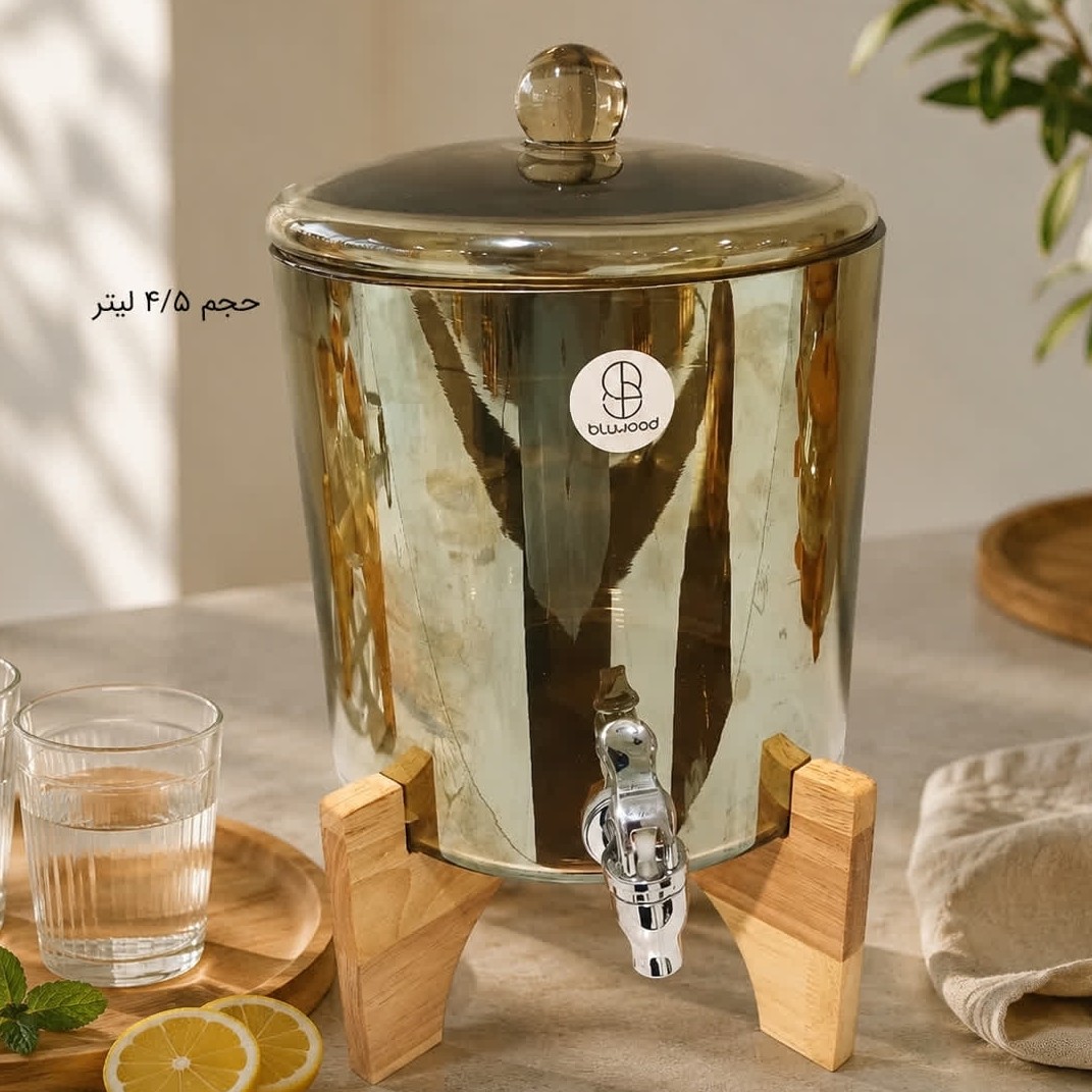 کلمن شیشه ای استوانه 4/5 لیتر Blwood مدل شامپاینی کد 323 با ارسال رایگان