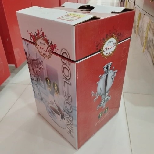 سماور 7 لیتر گل سرخ مدل خمره ای کد 39 با ضمانت 12 ماهه ارسال رایگان