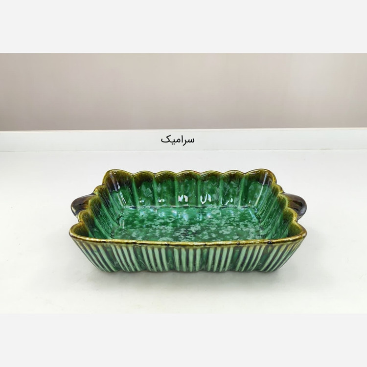 تابه مستطیل سرامیک زمردی کد 6117 با ارسال رایگان