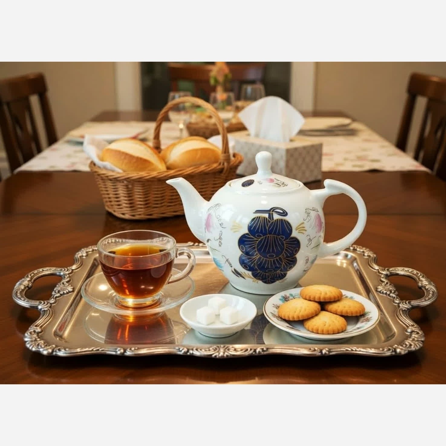 قوری چینی وینچی انگور سرمه ای سایز بزرگ کد 382 با ارسال رایگان