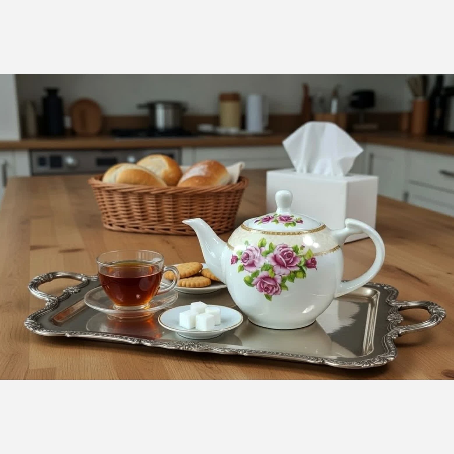 قوری چینی وینچی آلاله کرم سایز بزرگ کد 382 با ارسال رایگان