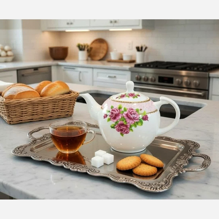 قوری چینی وینچی آلاله صورتی سایز متوسط کد 381 با ارسال رایگان