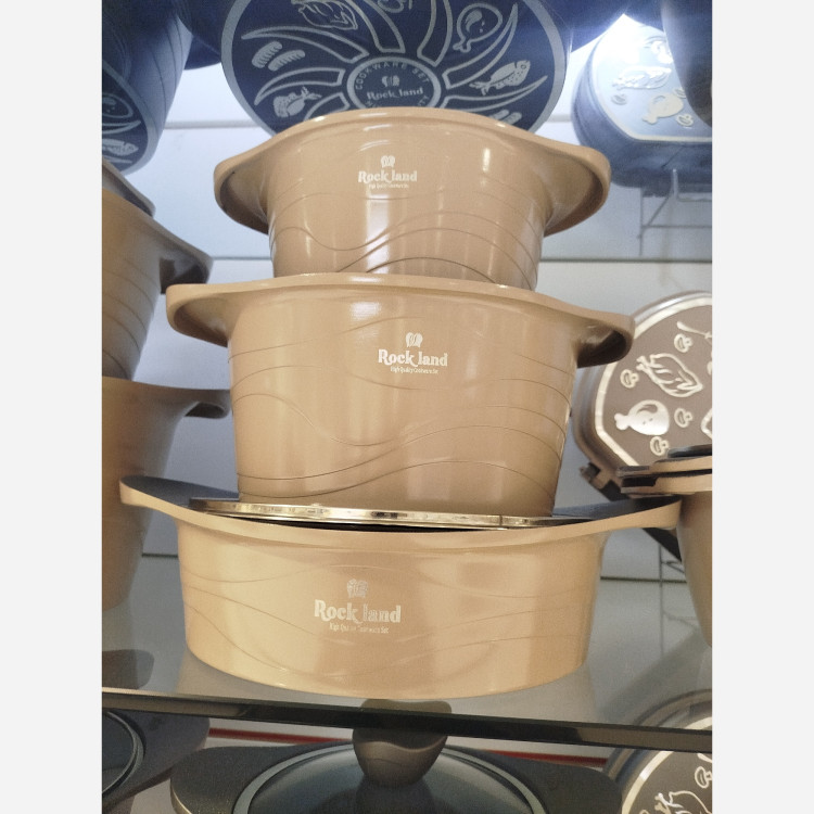سرویس قابلمه گرانیتی 17 پارچه راکلند مدل مونیخ نسکافه ای با ضمانت 18 ماهه ارسال رایگان