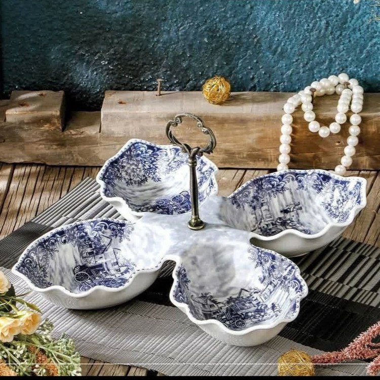 اردو خوری 4 خانه چینی باواریا مدل گاردن بلو کد 3115 بسته 1 عددی ارسال رایگان