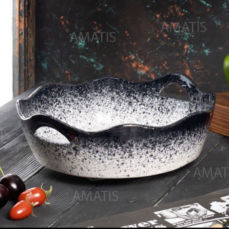 سبد سرامیکی ملورین مشکی مدل لب چین کد 3153 با ارسال رایگان