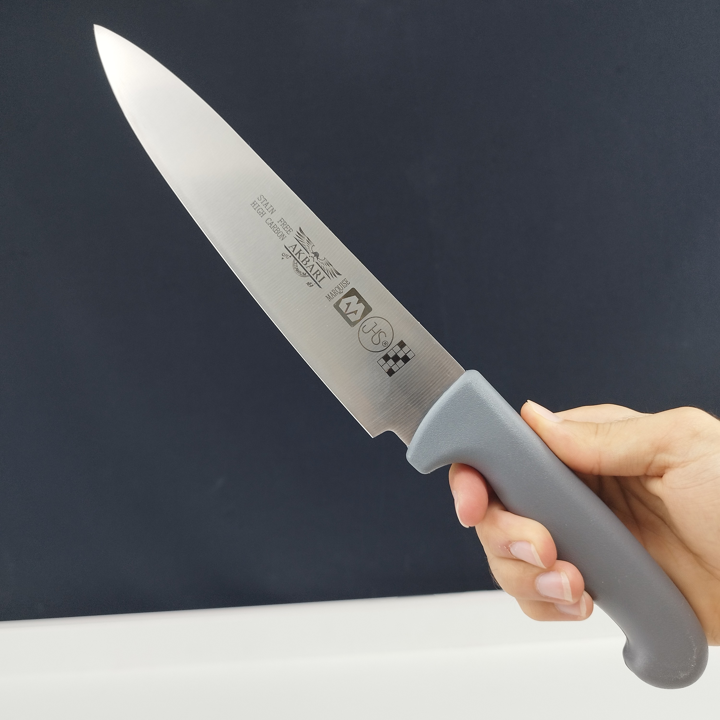 چاقو آشپزخانه اکبری دسته طوسی مدل P724 بسته 1 عددی ارسال رایگان