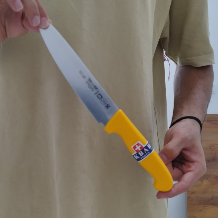 چاقو آشپزخانه اکبری دسته زرد مدل P723 بسته 1 عددی ارسال رایگان