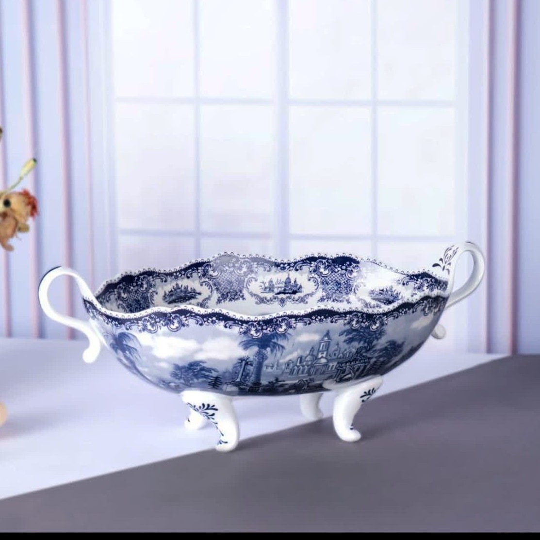 کشکول بیضی چینی پایه دار آکسفورد کد 820326 ارسال رایگان