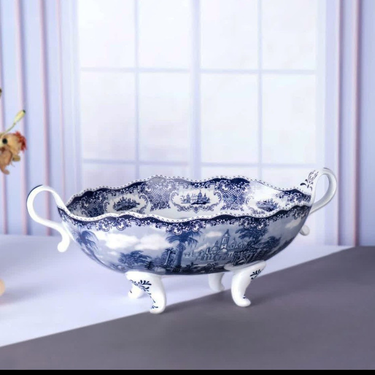 کشکول بیضی چینی پایه دار آکسفورد کد 820326 ارسال رایگان