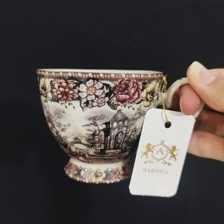 ست فنجان و نعلبکی چینی BAVARIA مدل گاردن دیت 0012A بسته 6+6 عددی با ارسال رایگان