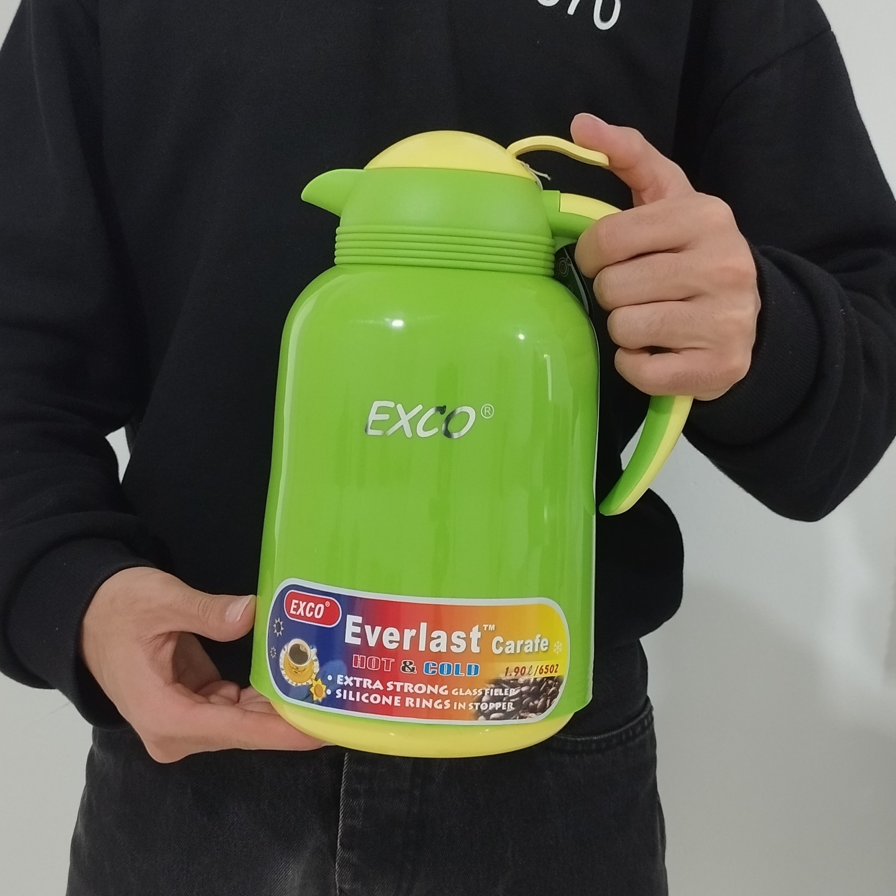 فلاسک شیشه دار 1900 میلی لیتر EXCO ایکسکو سبز با ارسال رایگان