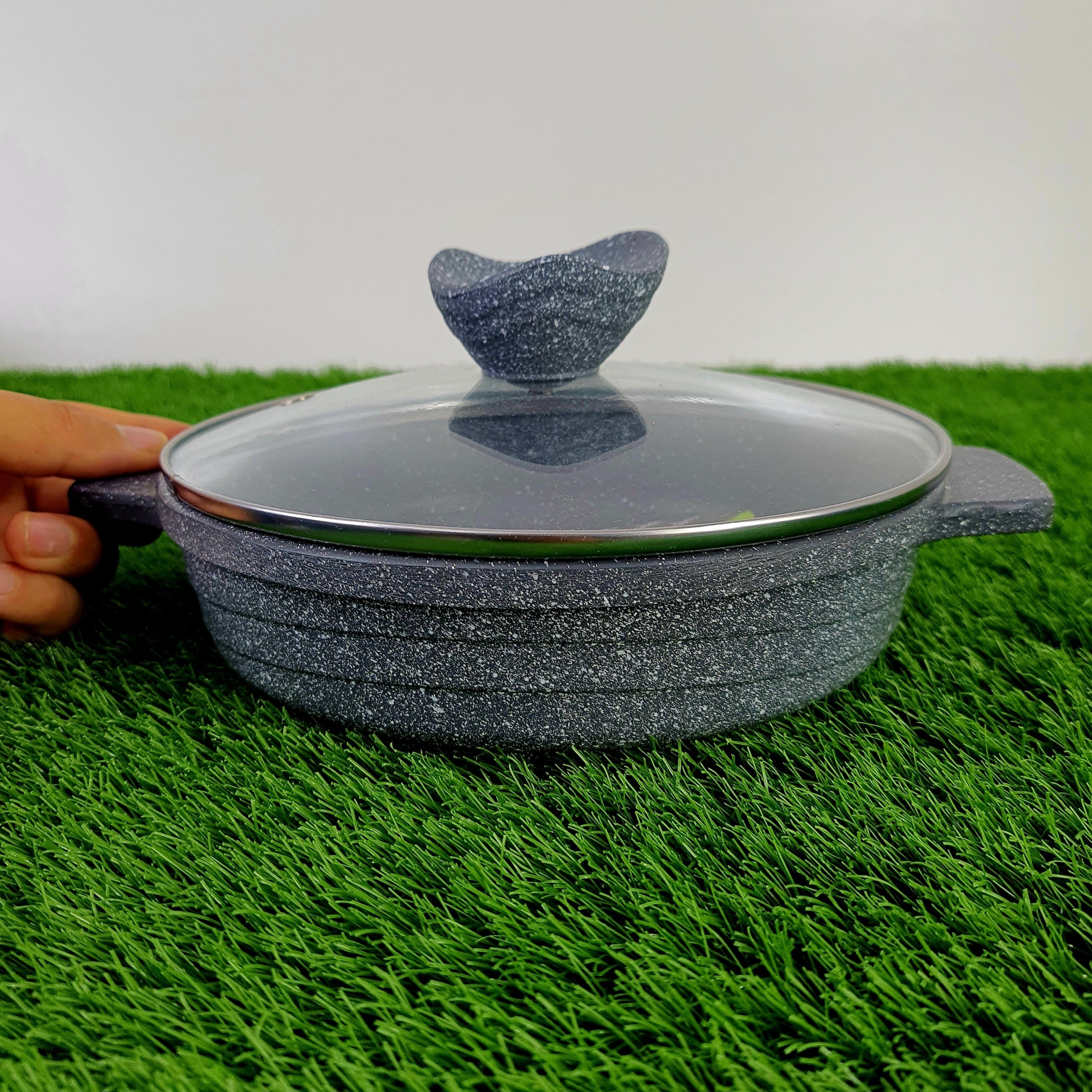 تابه دودسته گرانیتی سایز 20 پیلو خاکستری PILAU مدل هپی ارسال رایگان