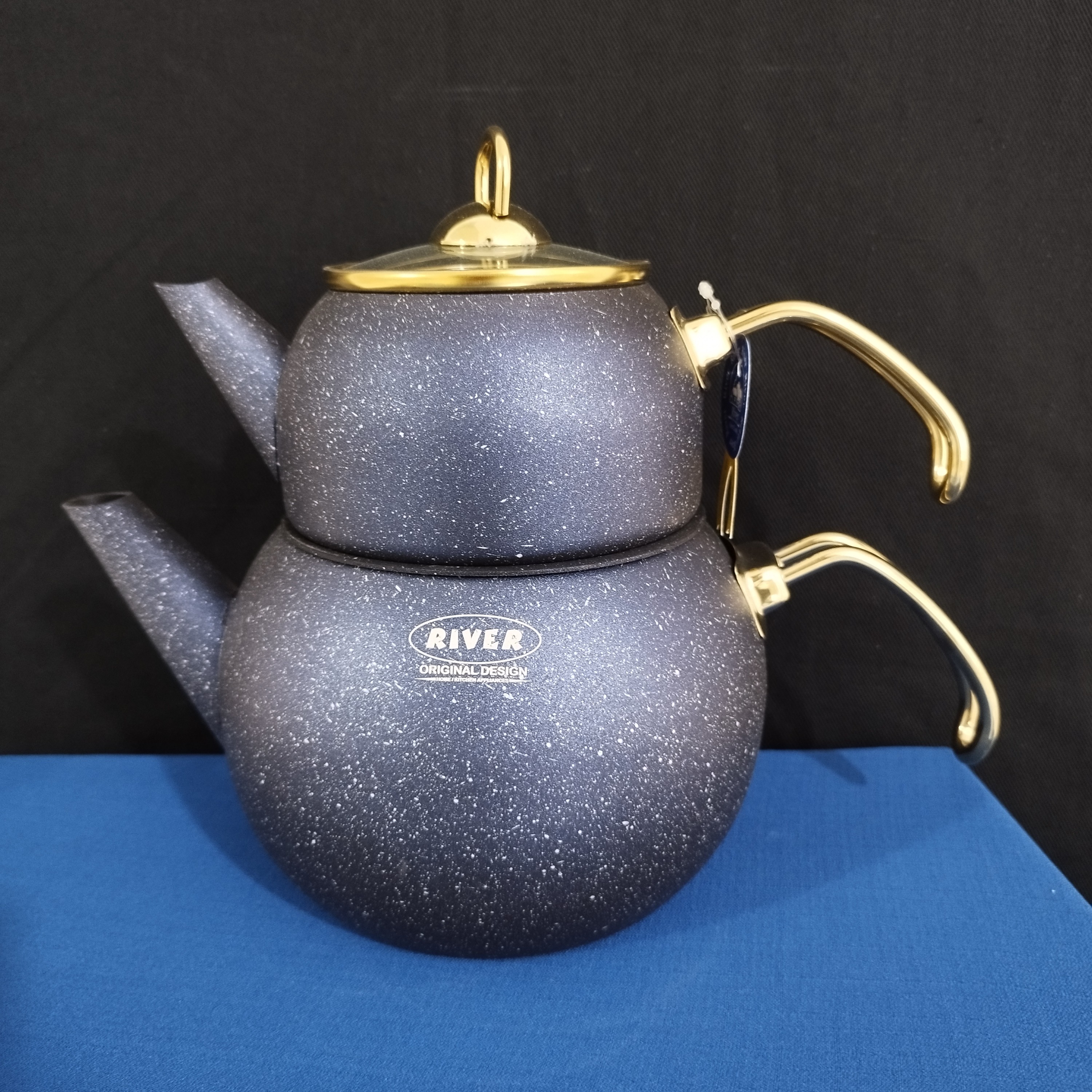 کتری و قوری گرانیتی ریور 2.8 لیتر سرمه ای کد 5857 با ارسال رایگان