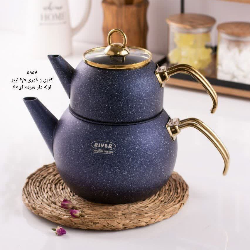 کتری و قوری گرانیتی ریور 2.8 لیتر سرمه ای کد 5857 با ارسال رایگان