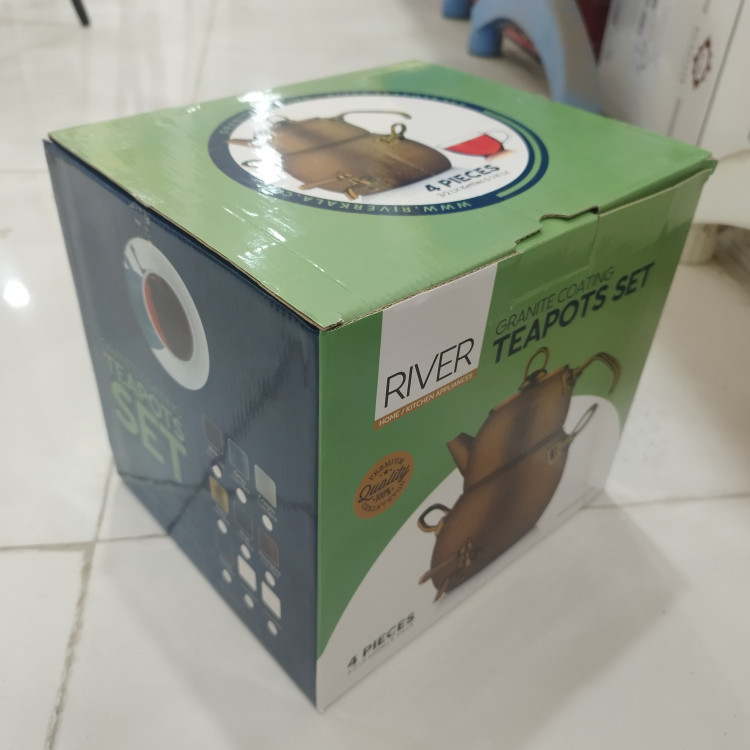 کتری و قوری گرانیتی ریور 2.8 لیتر سرمه ای کد 5866 با ارسال رایگان