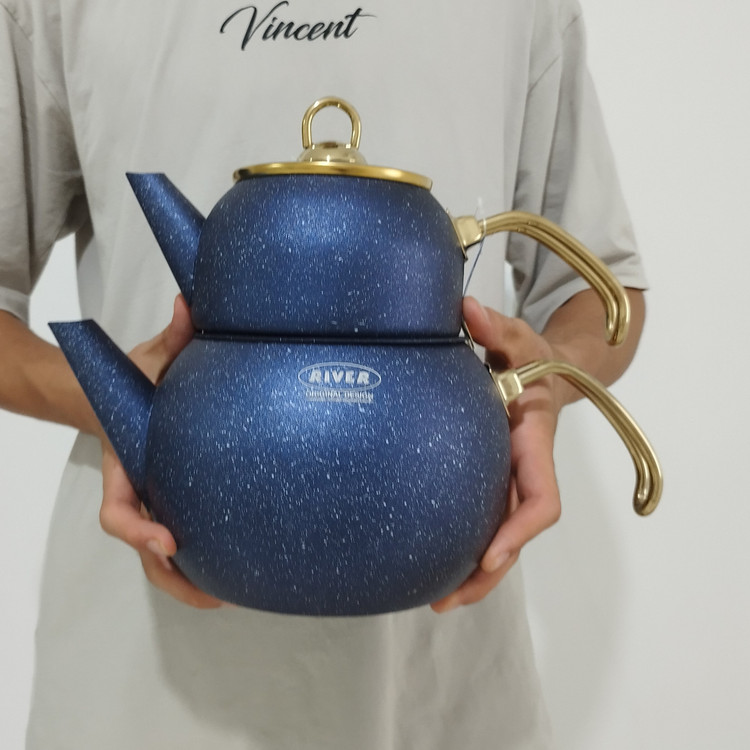 کتری و قوری گرانیتی ریور 2.8 لیتر سرمه ای کد 5857 با ارسال رایگان