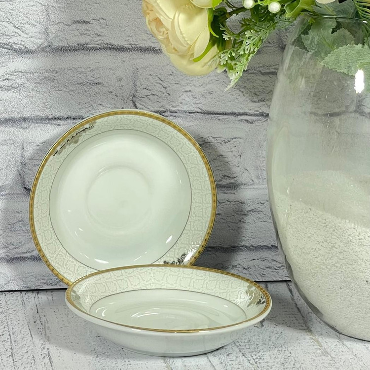 نعلبکی چینی طلایی پارس کد 476 بسته 6 عددی با ارسال رایگان