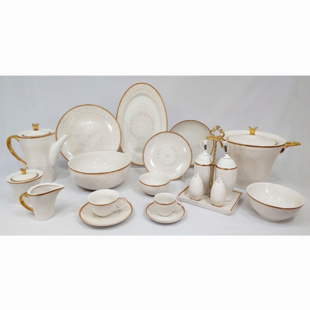 سرویس چینی 99 پارچه (12 نفره) پردیس کد 7010 ارسال رایگان