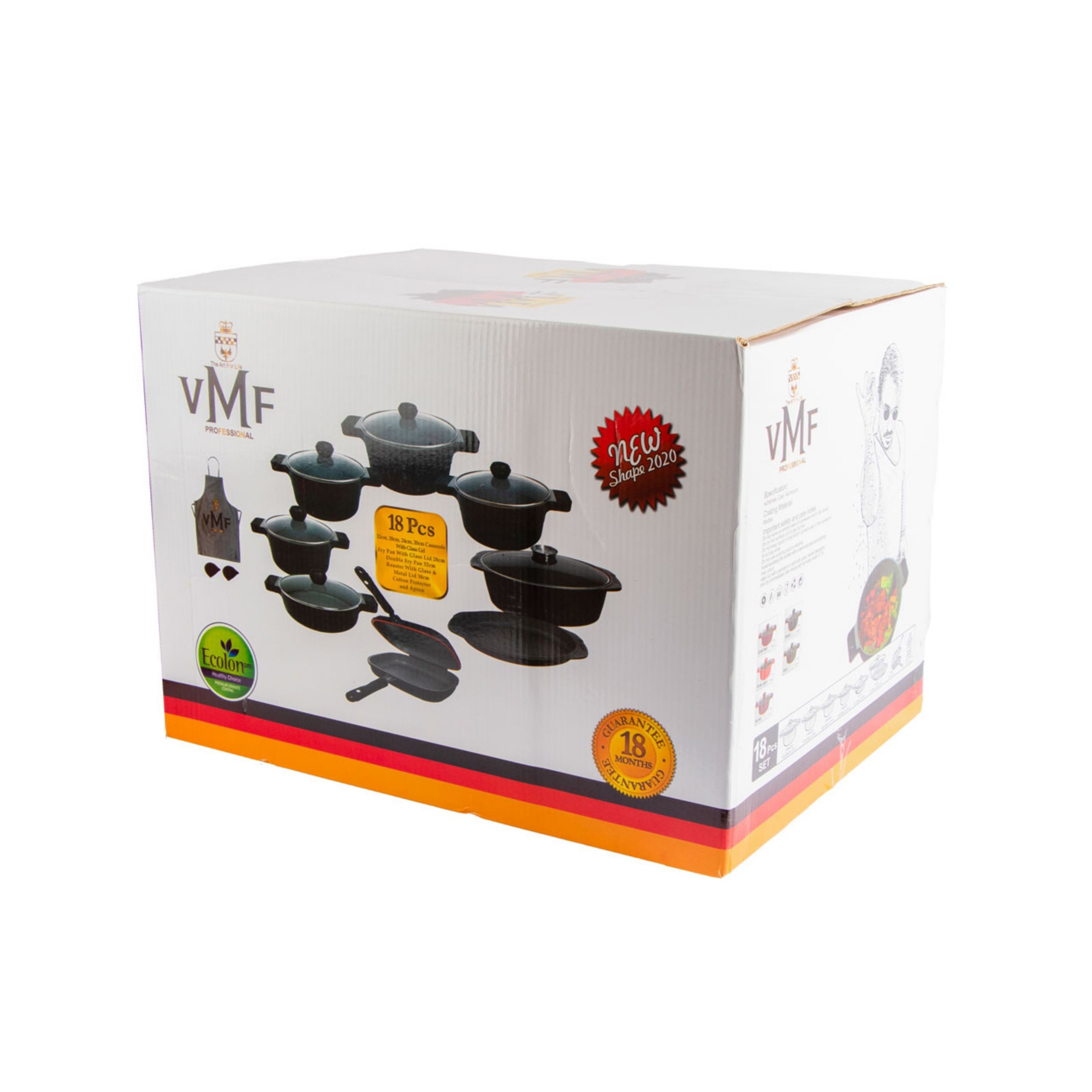 سرویس قابلمه گرانیتی 18 پارچه VMF زرشکی با ارسال رایگان