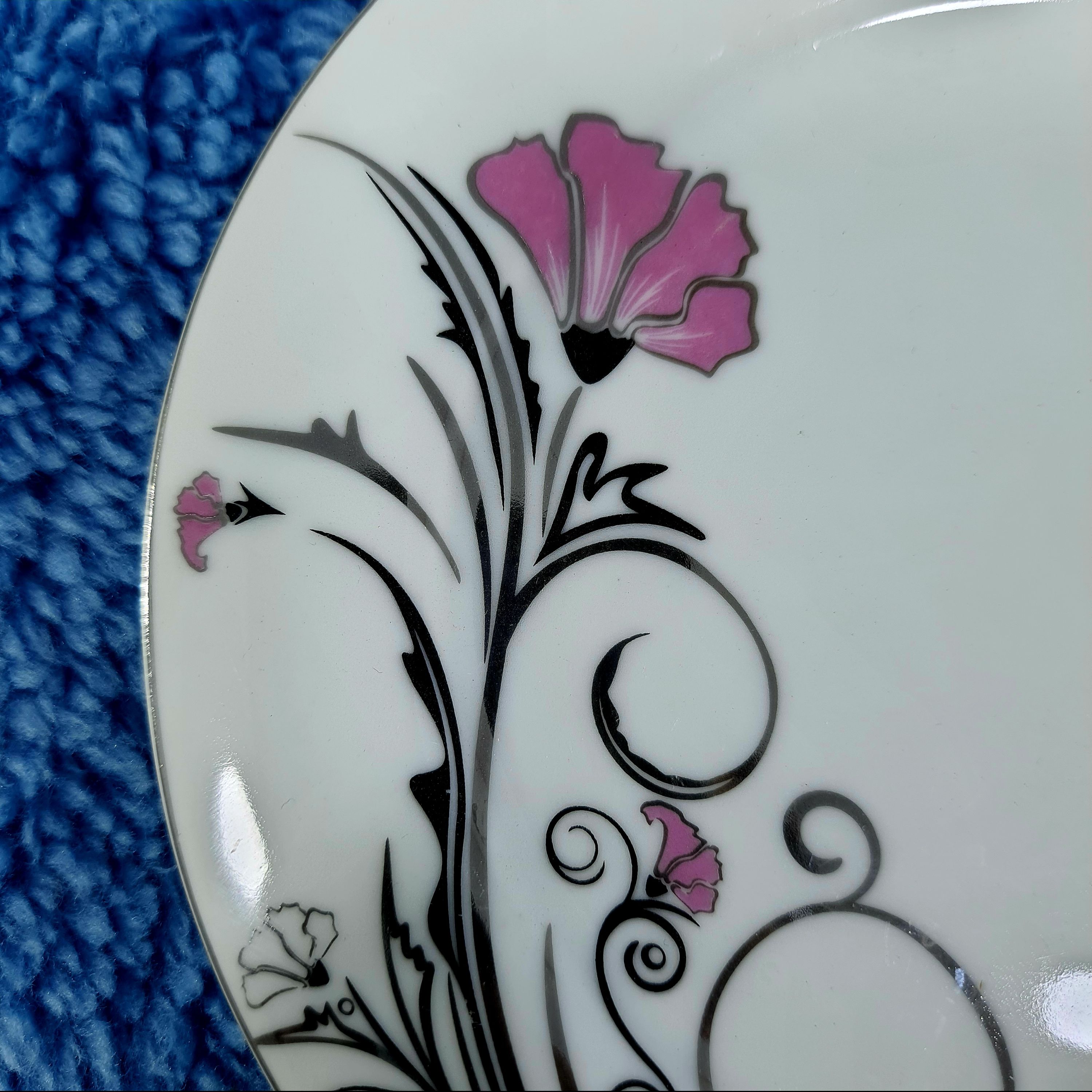 پیش دست تخت سایز 17 چینی طرح پارس کد 974 در بسته 6 عددی