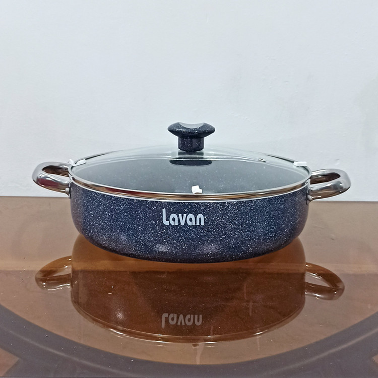 تابه گرانیتی دودسته سایز 28 لاوان مدل تیتان طوسی با ارسال رایگان