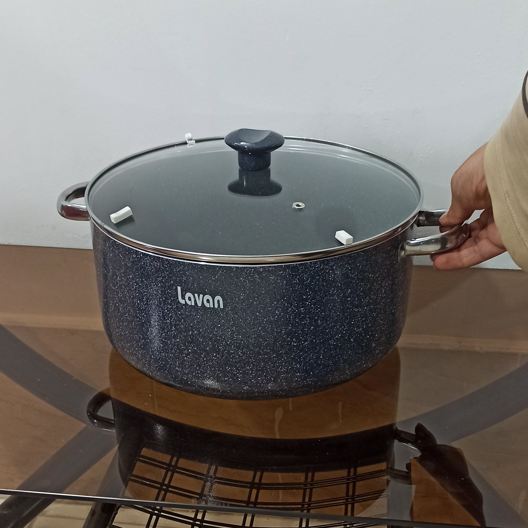 قابلمه گرانیتی سایز 32 لاوان مدل تیتان طوسی با ارسال رایگان