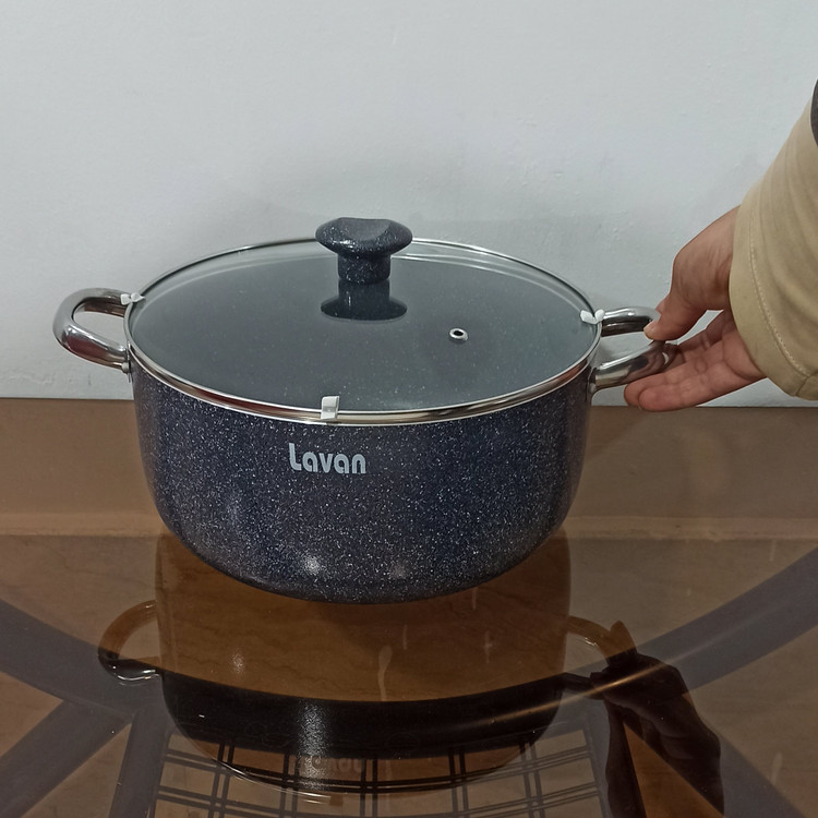 قابلمه گرانیتی سایز 28 لاوان مدل تیتان طوسی با ارسال رایگان
