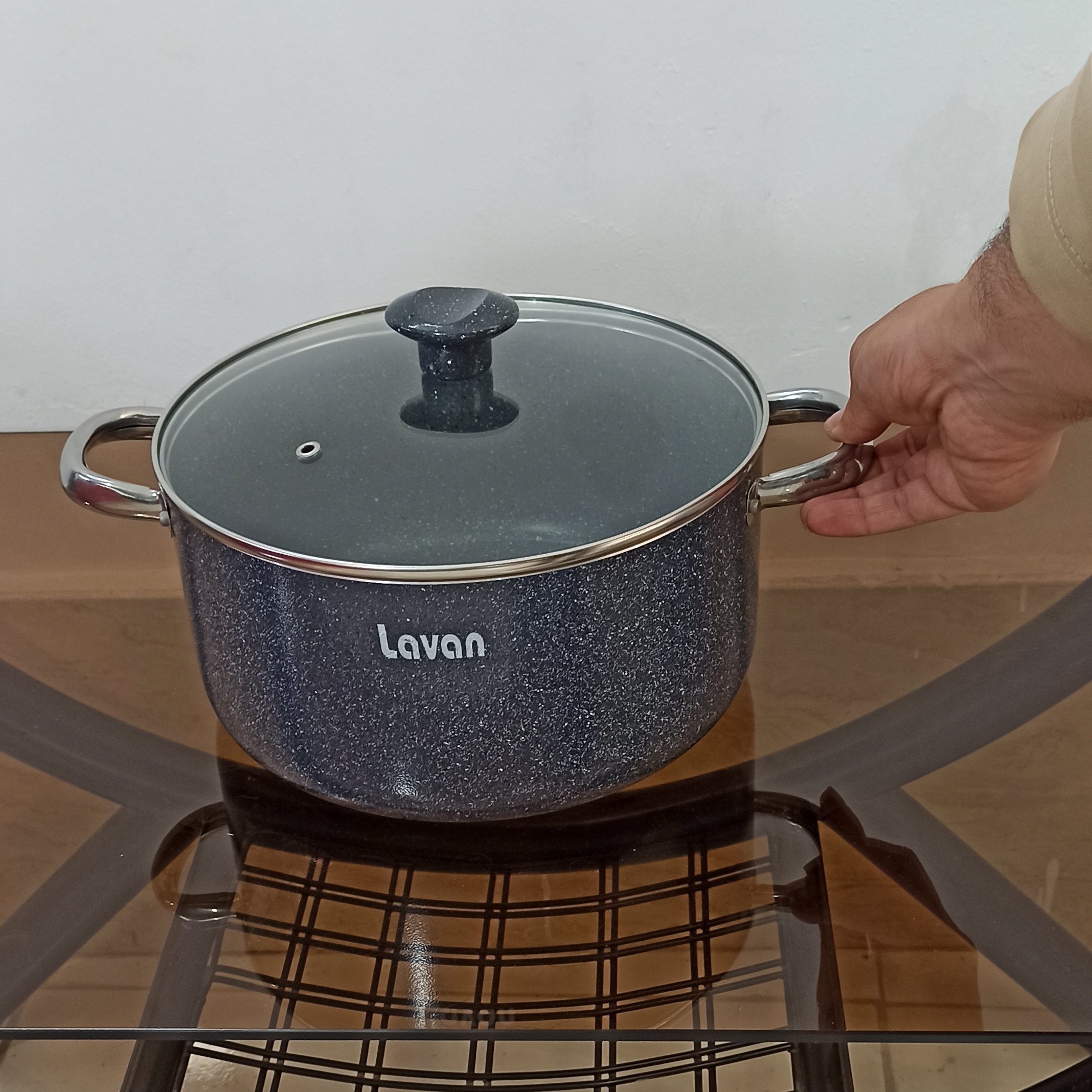 قابلمه گرانیتی سایز 26 لاوان مدل تیتان طوسی با ارسال رایگان