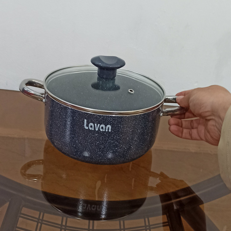 قابلمه گرانیتی سایز 20 لاوان مدل تیتان طوسی با ارسال رایگان