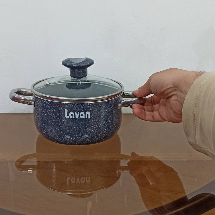 قابلمه گرانیتی سایز 16 لاوان مدل تیتان طوسی با ارسال رایگان