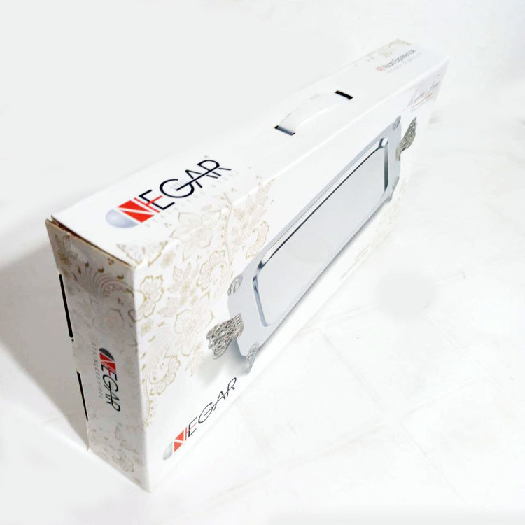 سینی استیل نگار مستطیل کوچک کد 326 مدل تاج با ارسال رایگان