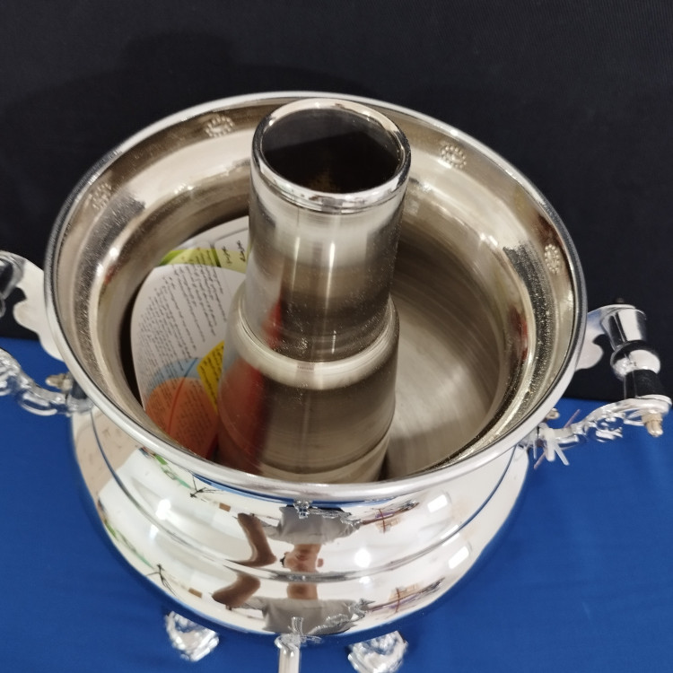 سماوز گازی 6 لیتر گل سرخ مدل گلابی ساده کد 33 ارسال رایگان