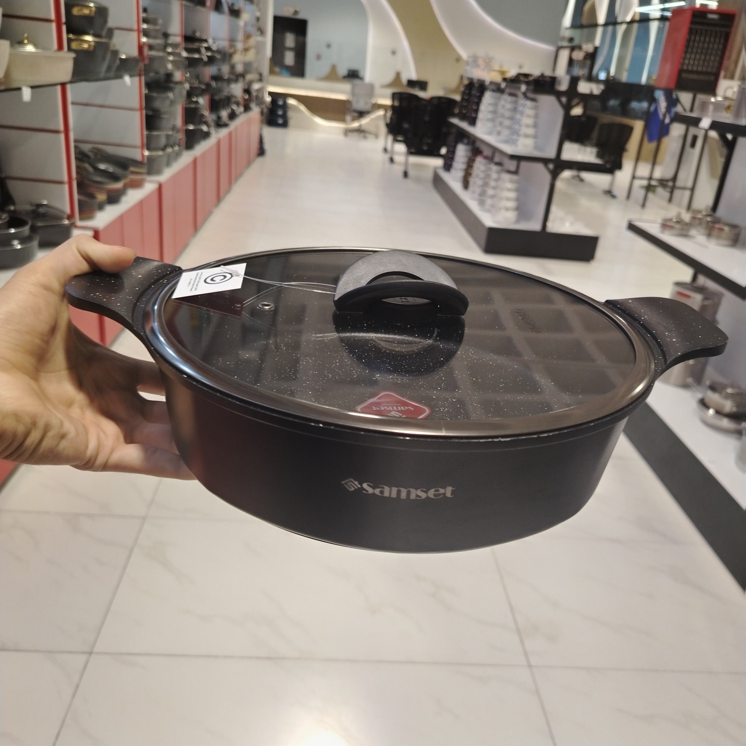 سرویس قابلمه گرانیتی 10 پارچه سام ست مدل جولیا مشکی با ارسال رایگان