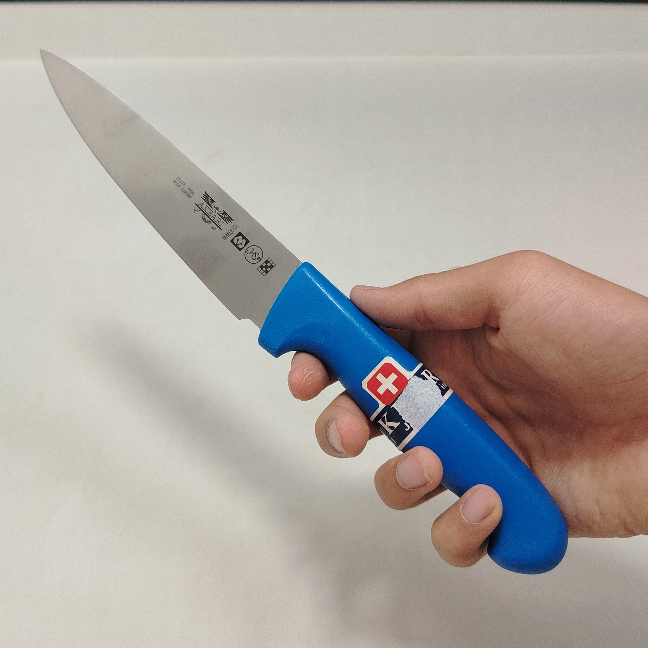چاقو آشپزخانه اکبری دسته آبی کد P725 با ارسال رایگان