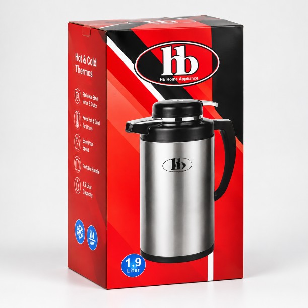 فلاسک شیشه دار 1.9 لیتر HB با ارسال رایگان