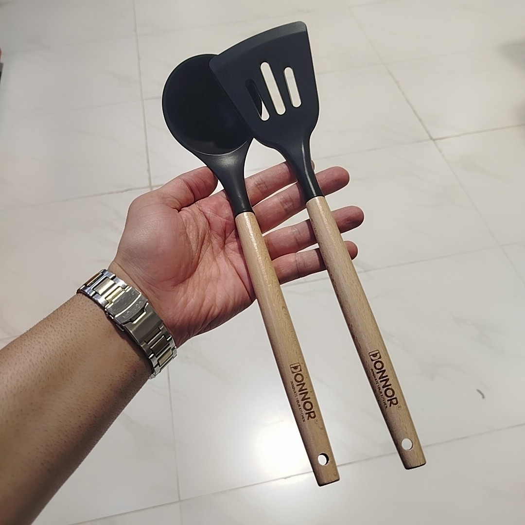 سرویس قابلمه گرانیتی 15 پارچه چهارگوش DONNOR مشکی با ضمانت 12 ماهه ارسال رایگان