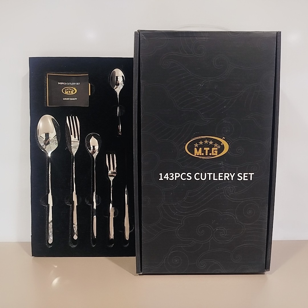 سرویس قاشق چنگال استیل 143 پارچه 30 نفره برند MTG کد 2608 ارسال رایگان