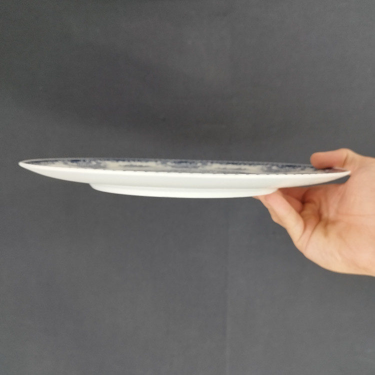 بشقاب پلو خوری چینی باواریا مدل آکسفورد کلاسیک آبی کد 2761 بسته 6 عددی با ارسال رایگان