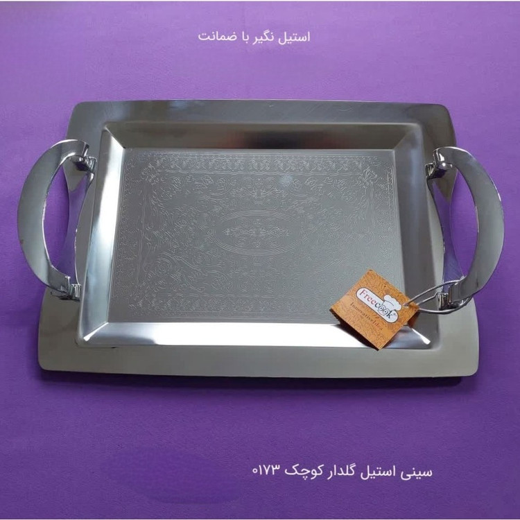 سینی استیل مستطیل کوچک فری کوک کد 0173 ارسال رایگان