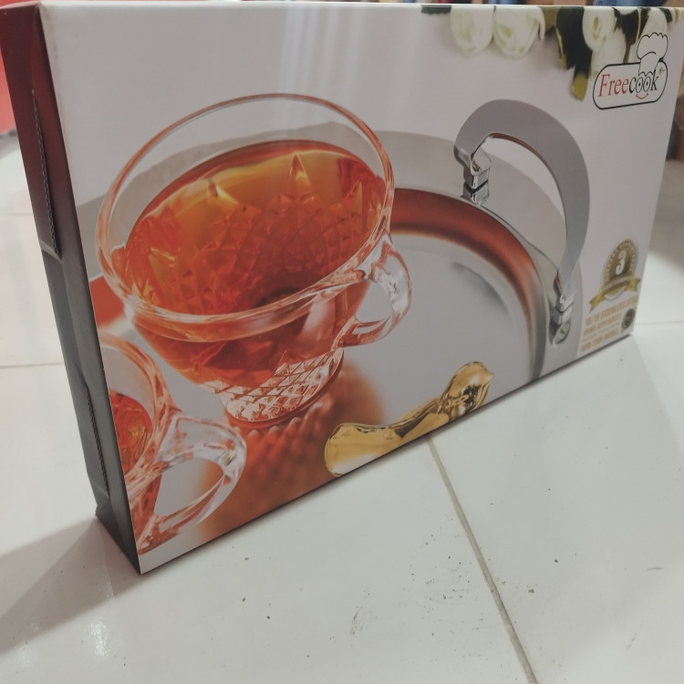 سینی استیل برند فری کوک مدل مستطیل بزرگ ساده کد 0068
